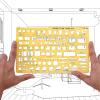 imageMr Pen House Plan Interior Design and Furniture Templates Drafting Tools and Ruler Shapes for Architecture  Set of 3Orange