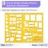 imageMr Pen House Plan Interior Design and Furniture Templates Drafting Tools and Ruler Shapes for Architecture  Set of 3Orange