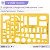 imageMr Pen House Plan Interior Design and Furniture Templates Drafting Tools and Ruler Shapes for Architecture  Set of 3Orange