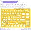 imageMr Pen House Plan Interior Design and Furniture Templates Drafting Tools and Ruler Shapes for Architecture  Set of 3Orange