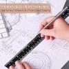 imageMr Pen Steel Rulers 6 8 12 14 inch Metal Rulers Pack of 4Black