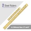 imageMr Pen Steel Rulers 6 8 12 14 inch Metal Rulers Pack of 4Gold