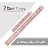 imageMr Pen Steel Rulers 6 8 12 14 inch Metal Rulers Pack of 4Rose Gold