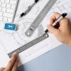 imageMr Pen Steel Rulers 6 8 12 14 inch Metal Rulers Pack of 4Silver
