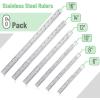 imageMr Pen Steel Rulers 6 8 12 14 inch Metal Rulers Pack of 4Silver