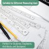 imageMr Pen Steel Rulers 6 8 12 14 inch Metal Rulers Pack of 4Silver