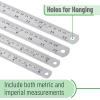 imageMr Pen Steel Rulers 6 8 12 14 inch Metal Rulers Pack of 4Silver