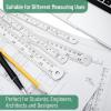 imageMr Pen Steel Rulers 6 8 12 14 inch Metal Rulers Pack of 4Silver