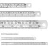 imageMr Pen Steel Rulers 6 8 12 14 inch Metal Rulers Pack of 4Silver