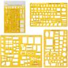 imageMr Pen House Plan Interior Design and Furniture Templates Drafting Tools and Ruler Shapes for Architecture  Set of 3Orange