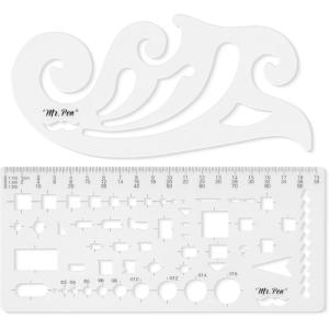 imageMr Pen Geometric Drawing Template 2 pcs French Curve Plastic Template Shape Stencils Geometric Stencils