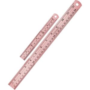 imageMr Pen Steel Rulers 6 8 12 14 inch Metal Rulers Pack of 4Rose Gold