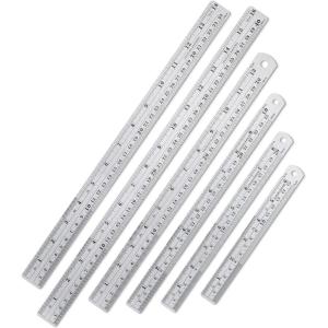 imageMr Pen Steel Rulers 6 8 12 14 inch Metal Rulers Pack of 4Silver