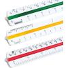 imageMr Pen Architectural Triangular Ruler Set with 12 Inch Triangular Scale 11 Inch 3060 and 8 Inch 4590 Triangles
