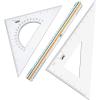imageMr Pen Architectural Triangular Ruler Set with 12 Inch Triangular Scale 11 Inch 3060 and 8 Inch 4590 Triangles