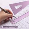 imageMr Pen Geometry Set 4 Pack Light Green Metal Geometry Kit Triangle Ruler Metal Ruler Drafting Triangles Metal Protractor Metal Set Square Drafting Ruler Drafting SetBlue Magenta Color