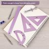 imageMr Pen Geometry Set 4 Pack Light Green Metal Geometry Kit Triangle Ruler Metal Ruler Drafting Triangles Metal Protractor Metal Set Square Drafting Ruler Drafting SetBlue Magenta Color