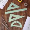 imageMr Pen Geometry Set 4 Pack Light Green Metal Geometry Kit Triangle Ruler Metal Ruler Drafting Triangles Metal Protractor Metal Set Square Drafting Ruler Drafting SetLight Green