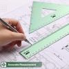 imageMr Pen Geometry Set 4 Pack Light Green Metal Geometry Kit Triangle Ruler Metal Ruler Drafting Triangles Metal Protractor Metal Set Square Drafting Ruler Drafting SetLight Green