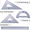 imageMr Pen Geometry Set 4 Pack Light Green Metal Geometry Kit Triangle Ruler Metal Ruler Drafting Triangles Metal Protractor Metal Set Square Drafting Ruler Drafting SetPeriwinkle Gray