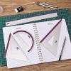 imageMr Pen Geometry Set 4 Pack Light Green Metal Geometry Kit Triangle Ruler Metal Ruler Drafting Triangles Metal Protractor Metal Set Square Drafting Ruler Drafting SetPurple Stripes