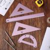 imageMr Pen Geometry Set 4 Pack Light Green Metal Geometry Kit Triangle Ruler Metal Ruler Drafting Triangles Metal Protractor Metal Set Square Drafting Ruler Drafting SetBlue Magenta Color