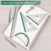 imageMr Pen Geometry Set 4 Pack Light Green Metal Geometry Kit Triangle Ruler Metal Ruler Drafting Triangles Metal Protractor Metal Set Square Drafting Ruler Drafting SetGreen Stripes