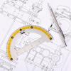 imageMr Pen Geometry Set 4 Pack Light Green Metal Geometry Kit Triangle Ruler Metal Ruler Drafting Triangles Metal Protractor Metal Set Square Drafting Ruler Drafting SetYellow Stripes