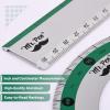 imageMr Pen Geometry Set 4 Pack Light Green Metal Geometry Kit Triangle Ruler Metal Ruler Drafting Triangles Metal Protractor Metal Set Square Drafting Ruler Drafting SetGreen Stripes