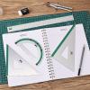 imageMr Pen Geometry Set 4 Pack Light Green Metal Geometry Kit Triangle Ruler Metal Ruler Drafting Triangles Metal Protractor Metal Set Square Drafting Ruler Drafting SetGreen Stripes