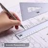 imageMr Pen Geometry Set 4 Pack Light Green Metal Geometry Kit Triangle Ruler Metal Ruler Drafting Triangles Metal Protractor Metal Set Square Drafting Ruler Drafting SetPeriwinkle Gray
