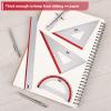 imageMr Pen Geometry Set 4 Pack Light Green Metal Geometry Kit Triangle Ruler Metal Ruler Drafting Triangles Metal Protractor Metal Set Square Drafting Ruler Drafting SetRed Stripes