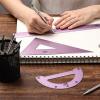 imageMr Pen Geometry Set 4 Pack Light Green Metal Geometry Kit Triangle Ruler Metal Ruler Drafting Triangles Metal Protractor Metal Set Square Drafting Ruler Drafting SetBlue Magenta Color