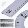 imageMr Pen Geometry Set 4 Pack Light Green Metal Geometry Kit Triangle Ruler Metal Ruler Drafting Triangles Metal Protractor Metal Set Square Drafting Ruler Drafting SetPeriwinkle Gray