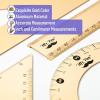 imageMr Pen Geometry Set 4 Pack Light Green Metal Geometry Kit Triangle Ruler Metal Ruler Drafting Triangles Metal Protractor Metal Set Square Drafting Ruler Drafting SetGold