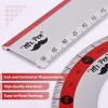 imageMr Pen Geometry Set 4 Pack Light Green Metal Geometry Kit Triangle Ruler Metal Ruler Drafting Triangles Metal Protractor Metal Set Square Drafting Ruler Drafting SetRed Stripes