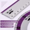 imageMr Pen Geometry Set 4 Pack Light Green Metal Geometry Kit Triangle Ruler Metal Ruler Drafting Triangles Metal Protractor Metal Set Square Drafting Ruler Drafting SetPurple Stripes