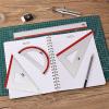 imageMr Pen Geometry Set 4 Pack Light Green Metal Geometry Kit Triangle Ruler Metal Ruler Drafting Triangles Metal Protractor Metal Set Square Drafting Ruler Drafting SetRed Stripes