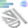 imageMr Pen Geometry Set 4 Pack Light Green Metal Geometry Kit Triangle Ruler Metal Ruler Drafting Triangles Metal Protractor Metal Set Square Drafting Ruler Drafting SetSilver