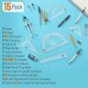 imageMr Pen Geometry Set with 6 Inch Swing Arm Protractor Divider Set Squares Ruler Compasses and Protractor 15 Piece Set