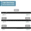 imageMr Pen Small Architectural Scale Ruler Aluminium 6 Inch 2 Pack Green and Orange Pocket Size Ruler Triangle Ruler Metal Ruler Set Architect Scale Ruler for BlueprintsC Black  Blue