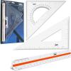 imageMr Pen Architectural Triangular Ruler Set with 12 Inch Triangular Scale 11 Inch 3060 and 8 Inch 4590 Triangles