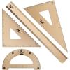 imageMr Pen Geometry Set 4 Pack Light Green Metal Geometry Kit Triangle Ruler Metal Ruler Drafting Triangles Metal Protractor Metal Set Square Drafting Ruler Drafting SetGold