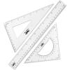 imageMr Pen Triangle Ruler Square and Ruler Set 3 Pack Set Square Square Ruler Protractor for Geometry School Geometry Set Math Protractor Geometry Rulers Math Ruler12 Ruler  3060  4590