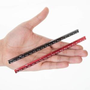 imageMr Pen Small Architectural Scale Ruler Aluminium 6 Inch 2 Pack Green and Orange Pocket Size Ruler Triangle Ruler Metal Ruler Set Architect Scale Ruler for BlueprintsA Black  Red