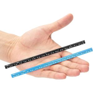 imageMr Pen Small Architectural Scale Ruler Aluminium 6 Inch 2 Pack Green and Orange Pocket Size Ruler Triangle Ruler Metal Ruler Set Architect Scale Ruler for BlueprintsC Black  Blue