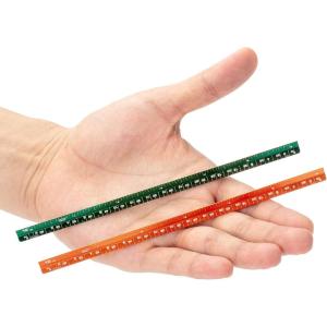 imageMr Pen Small Architectural Scale Ruler Aluminium 6 Inch 2 Pack Green and Orange Pocket Size Ruler Triangle Ruler Metal Ruler Set Architect Scale Ruler for BlueprintsB Green  Orange