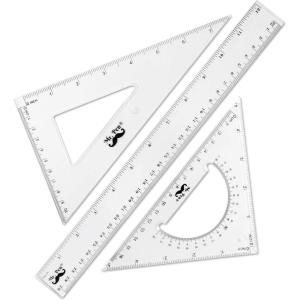 imageMr Pen Triangle Ruler Square and Ruler Set 3 Pack Set Square Square Ruler Protractor for Geometry School Geometry Set Math Protractor Geometry Rulers Math Ruler12 Ruler  3060  4590