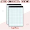 imageMr Pen Graph Paper 2x2 2 Squares per inch 85quotx11quot 55 Sheets Grid Paper Graphing Paper Graph Paper Pad Math Graph Paper Grid Paper Pad 12 Inch Graph Paper Square Paper Math PaperWhite