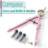imageMr Pen Professional Compass with Lock and Free Life TIME Lead Replacement Compass for Geometry Spring Bow Compass Precision Compass Math Drafting Compass Compass Drawing Metal CompassPink
